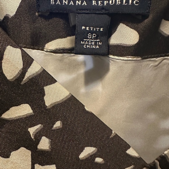 Sleeveless Midi Dress Brown White Abstract Print Career Party‎ Cocktail - Picture 3 of 8